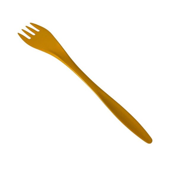 Hutzler Melamine Meat Serving Fork Orange Gold Kitchen Utensil Made in Thailand - Picture 4 of 5